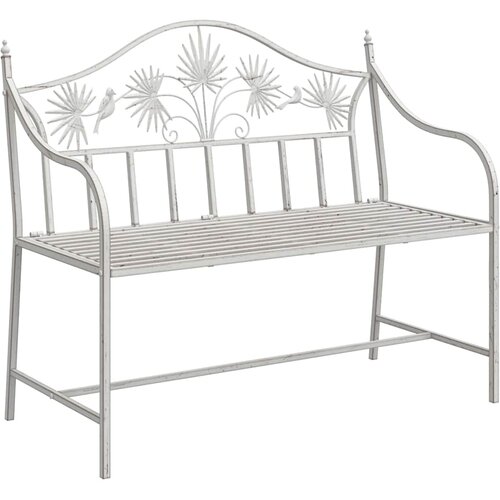 Vrtna klupa Antič White 104 x 52,5 x 89 cm Čelik Slike