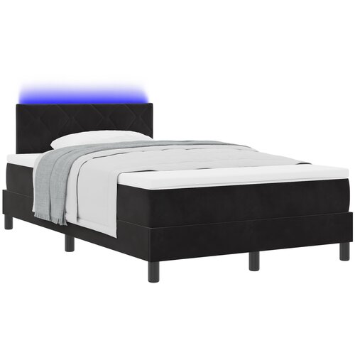 vidaXL Box Spring Krevet s Madracem & LED Crni 120x200 cm Baršun Cene