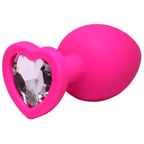  Mala roze analna silikonska kupa sa cirkonom u obliku srca  FT001083 Cene