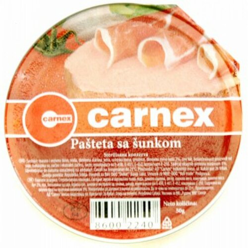 Carnex pašteta sa šunkom 50g folija Cene