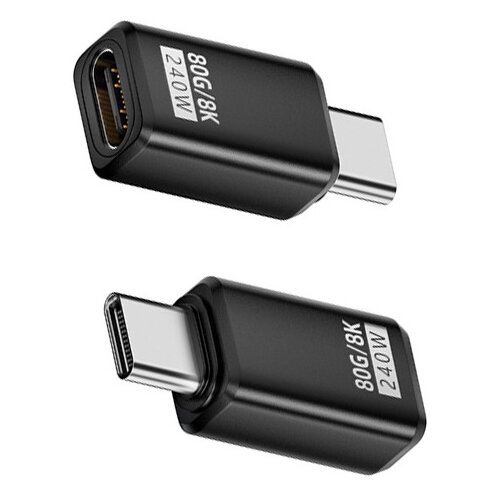 INF 240W 80Gbps USB-C ženski na moški adapter - ravni priključek (2 kosa) Black, (5000291410) Cene