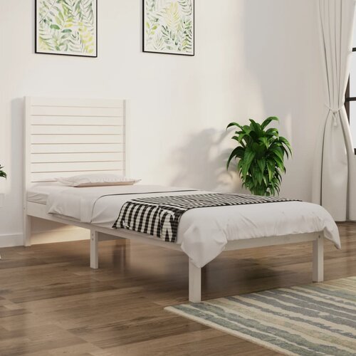  Okvir za krevet bijeli od masivnog drva 90 x 190 cm mali Slike