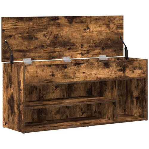  Klupa za cipele boja dimljenog hrasta 102x30 5x45 cm drvena Slike