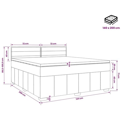 Boxspring krevet s madracem Plava 140 x 200 cm Tkanina - Plava 140 x 200 cm Dizajn linija Slike