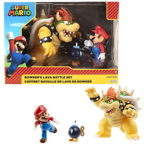 Super Mario set Bowser&amp;#039;s Lava Battle sa 3 figure Slike