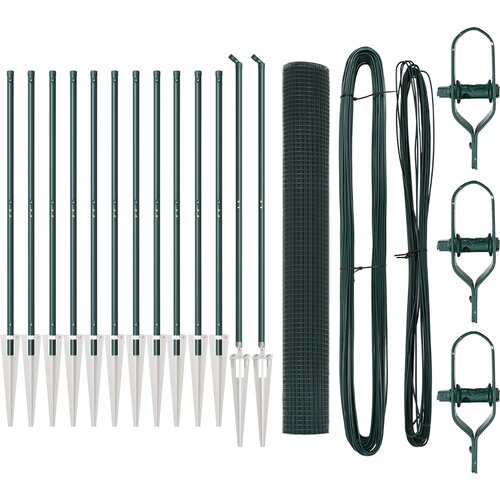 vidaXL Ograjni drogo set Set 2 Zelen Kovina 25 x 1 m Vzdržljiv, (22085194) Cene