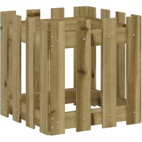  Vrtna sadilica s izgledom ograde 40x40x40 cm od borovine Slike