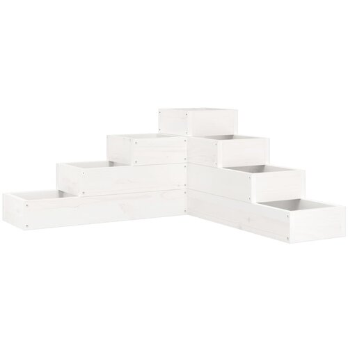 Maison Chic Cvetlični Lonec - Vrtna korita s 4 nadstropji bela 80,5x79x36 cm trdna borovina, (22057425) Cene