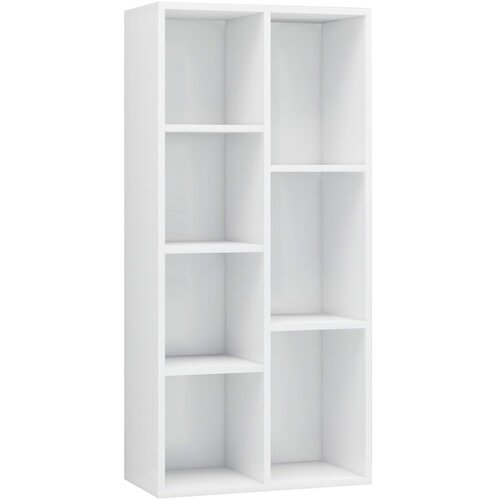 Maison Chic Knjižna omara - Knjižni regal visok sijaj bela 50x25x106 cm iverna plo&amp;scaron;ča, (21726160) Slike