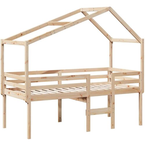 VidaXL Visoki krevet s krovom 90 x 190 cm od masivne borovine Slike