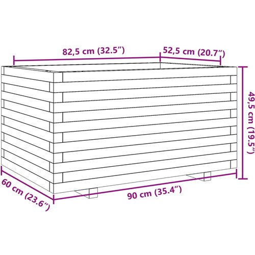  Vrtna sadilica vo&amp;scaron;tano smeđe boje 90x60x49,5 cm od borovine Slike