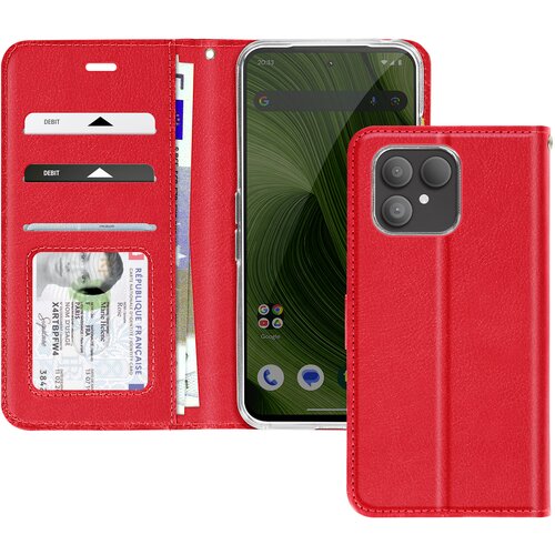 AVIZAR preklopna torbica za fairphone 6 z vgrajenim držalom za kartice in video stojalom, rdeča, (5000013785) Cene