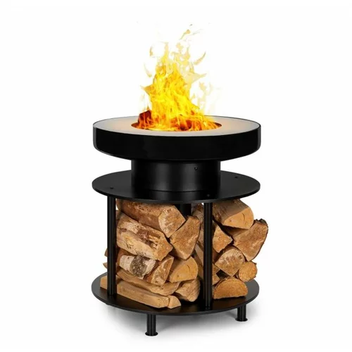 Blumfeldt Wood Stock, ognjišče 2-v-1, BBQ žar, Ø 56 cm, nerjaveče jeklo, črna barva