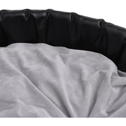  Krevet za pse crno-sivi 90 x 79 x 20 cm od pli&amp;scaron;a i umjetne kože Slike