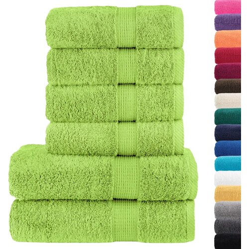  6-dijelni vrhunski set ručnika SOLUND zelena boja jabuke 600gsm Slike