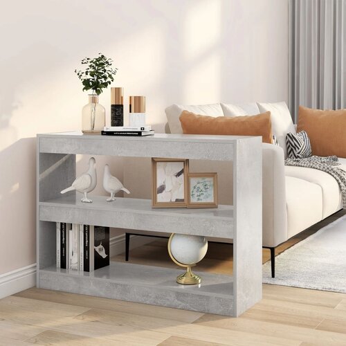 VidaXL knjižna omara/pregrada betonsko siva 100x30x72 cm Slike