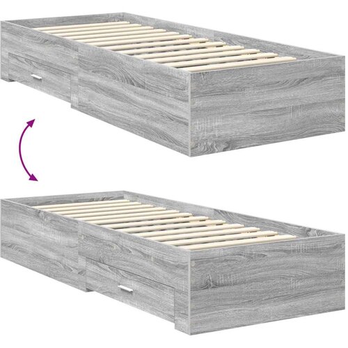  Okvir za krevet Sivi Sonoma i srebrna 75 x 190 cm Slike