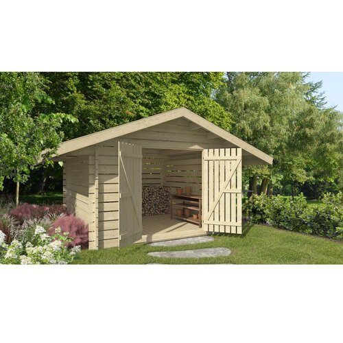 Male kuće Drveno spremi&scaron;te TOBIAS 10M2 318 &times; 348 cm sa &scaron;indrom Cijene
