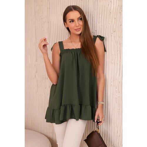 Włoski Blouse with bows khaki Cijene