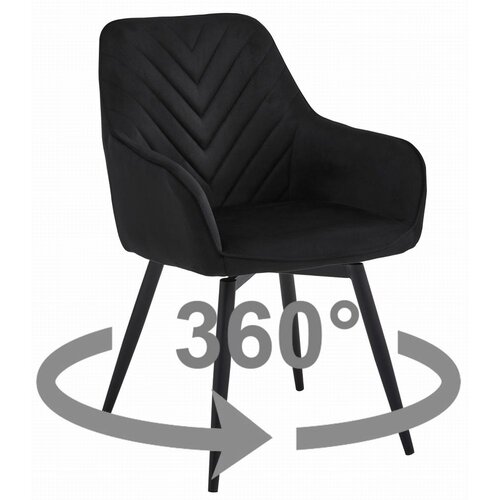  Okretna stolica NANA 360, crni bar&amp;scaron;un, crne metalne noge, set 2 kom Slike