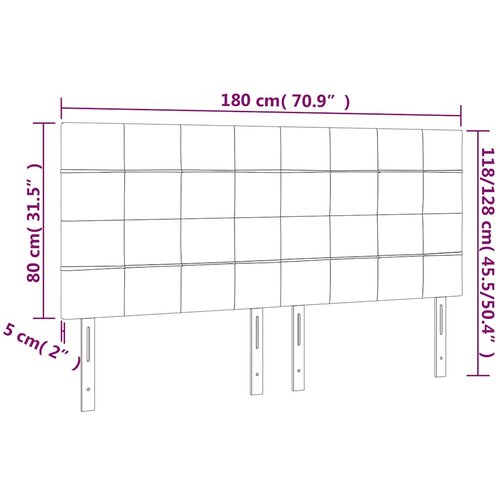  Uzglavlje tamnoplavo 180x5x118/128 cm bar&amp;scaron;unasto Slike