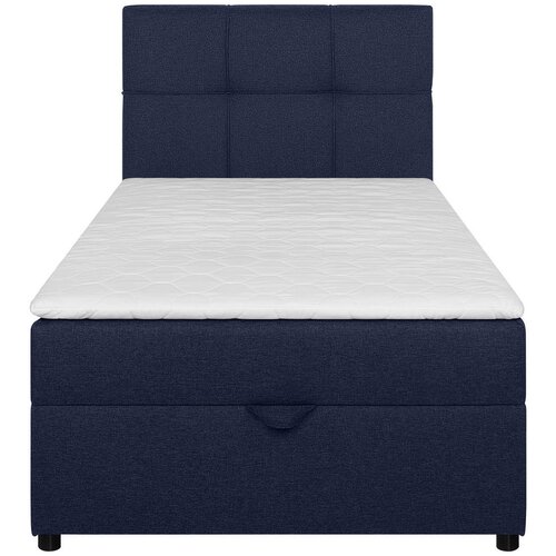 MID.YOU POSTELJA Z VZMETNICO 100 cm x 200 cm , tekstil, leseni material modra Slike