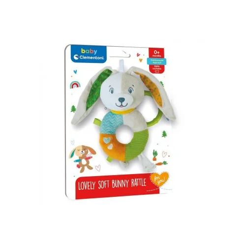 Clementoni Baby Lovely Soft Bunny Rattle ropotuljica 1 kos