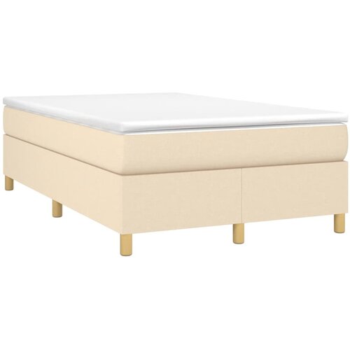  Okvir za krevet s oprugom krem 120 x 200 cm od tkanine Slike