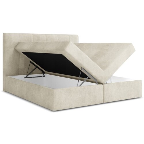 Makamii Kremno bela boxspring postelja s prostorom za shranjevanje 140x200 cm Palta &amp;ndash; Slike