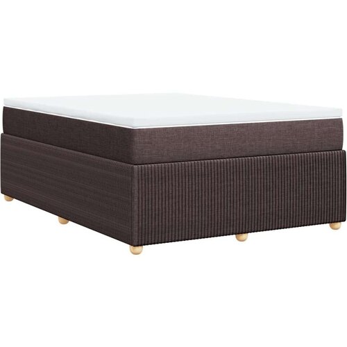 VidaXL Krevet s oprugama i madracem tamnosmeđi 140 x 190 cm od tkanine Slike