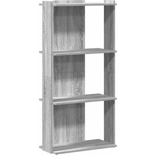 Maison Chic Knjižna omara - Knjižni regal 3-nadstropna siva sonoma 60x30x120 cm inž. les, (21725370) Cene
