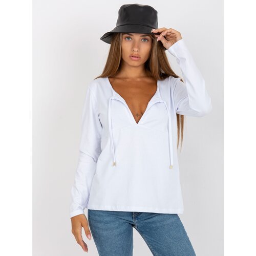 Fashion Hunters Basic white blouse with long sleeves RUE PARIS Slike