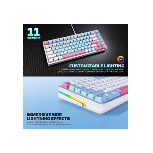 Fantech tastatura mehanička gaming MK612 atom x83 ame bela (rosie switch) Slike