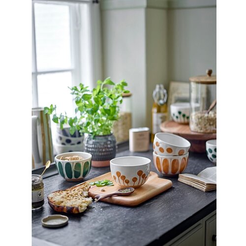 Bloomingville Bele/modre lončene skledice v kompletu 3 ks 580 ml Linora &amp;ndash; Slike