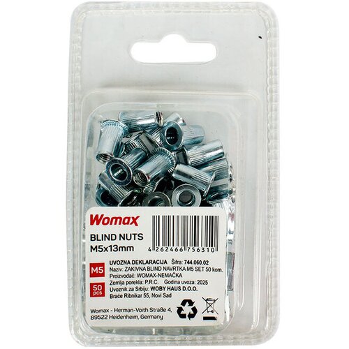 Womax Set zakivki sa navojem M5, 50 komada Slike