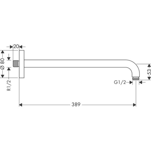 Hansgrohe nosilna roka za prho 389 mm - krom (27413000) Cene