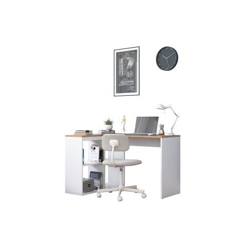  Radni sto 120x74,8x50cm Hrast-Bijela Slike