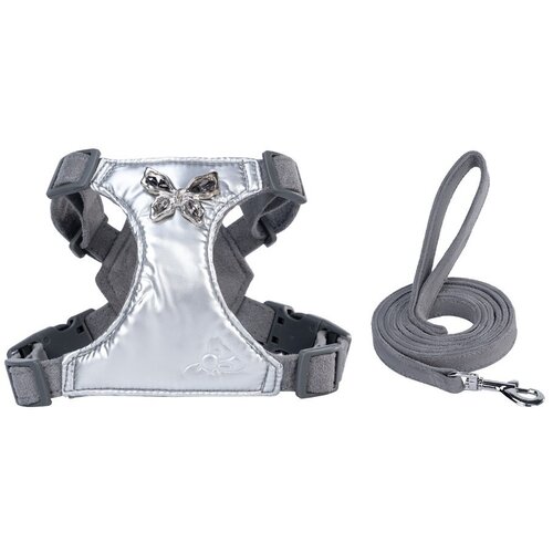 INF Komplet pasu in povodca za pse Liquid Silver Deersuede - ljubek in udoben XS, (5000124479) Cene