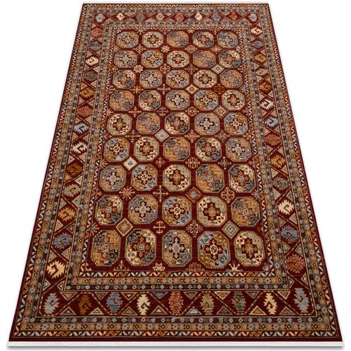 RugsX Preproge Volnena preproga KESHAN Čopki, Ornament, okvir or 160x230 cm Bordo Cene