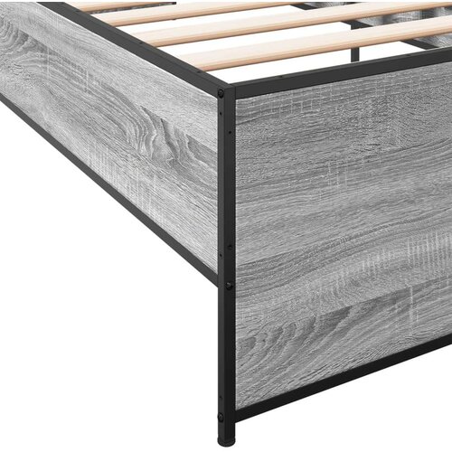 vidaXL Okvir kreveta boja hrasta 90 x 190 cm konstruirano drvo i metal Cijene