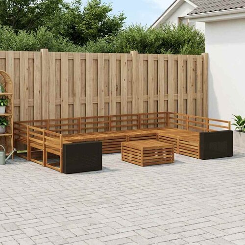  Set vanjskih sofa 10 kom. Prirodna Čvrsto drvo akacije Cijene