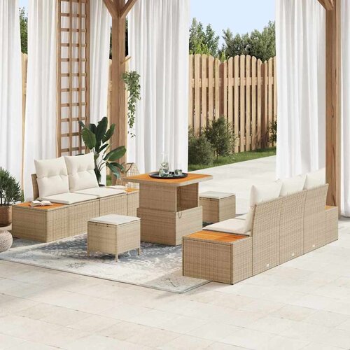 Sjedeća garnitura za vrt 8 pcs Bež krem 80 x 80 x 71 cm Slike