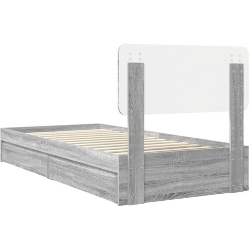  Krevet s od storage Siva Sonoma 90 x 190 cm Konstruirano drvo Slike