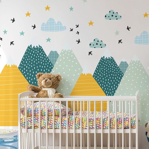 Ambiance Zidna samoljepljiva naljepnica Giant Kid Sticker Scandinavian Mountains Ziska Slike