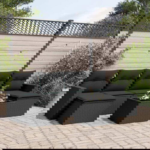 vidaXL 7-dijelni set vrtnih sofa od poliratana s jastucima crni Cijene