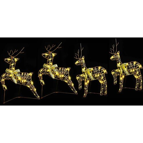  LED Riječni jeleni s 80 LED svjetlima 4 pcs Zlatno PET Slike