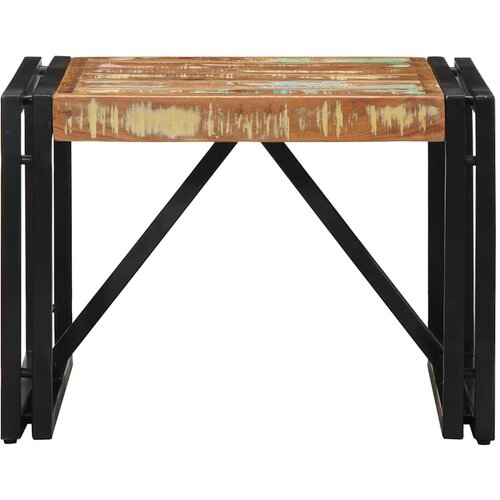 Maison Chic Kava miza - kavna mizica - Nizka mizica Multicolor 50x50x35 cm Masivni les Reclaimed, (21754928) Cene