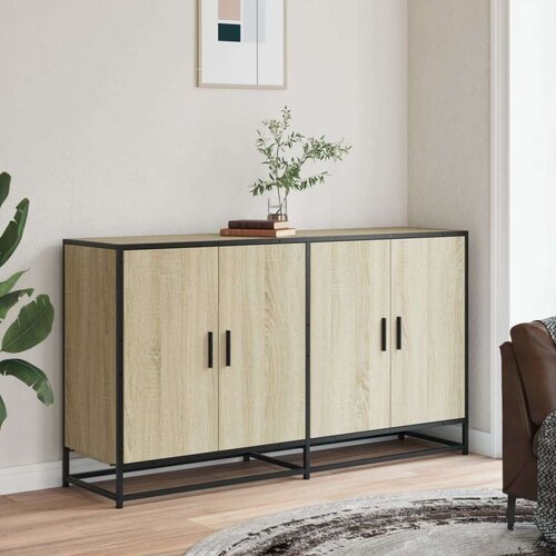 vidaXL Komoda sonoma hrast 134x35x76 cm inženirski les Cene