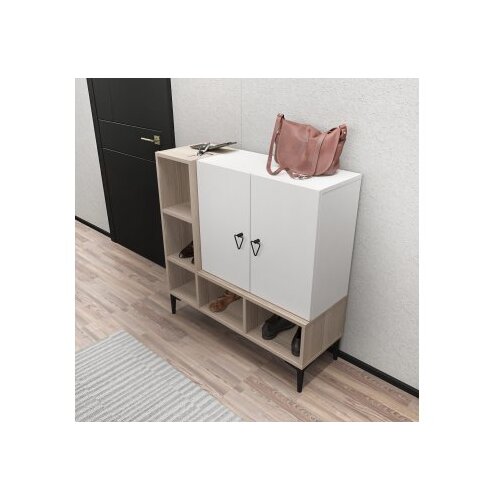 Woody Fashion Hanah Kućna Konzola Platina, 100x100x35 cm, Bijela Slike