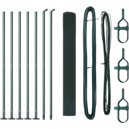 vidaXL set ograjnih stebrov Paket 2 Zelen Kovina s plastičnim premazom, (22086089) Cene